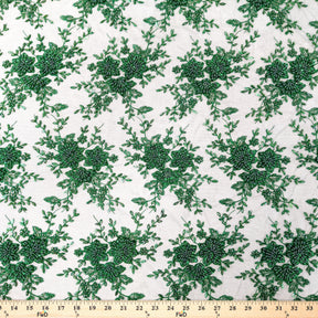 Ivy Bridal Lace Beaded Fabric SV577484 Kelly Green 3