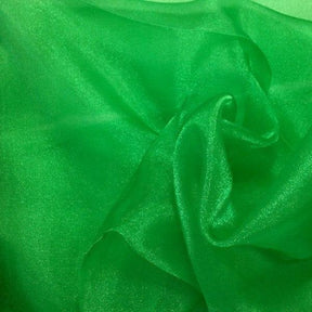 Crystal Organza Rod Pocket Curtains Kelly Green 3