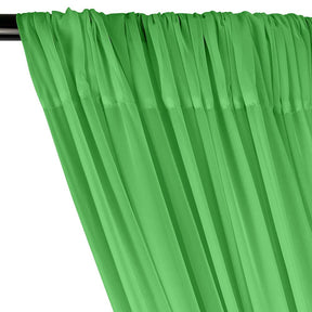 Polyester Chiffon Rod Pocket Curtains Kelly Green 2