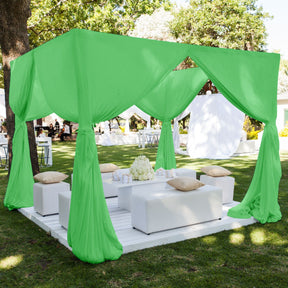 Polyester Chiffon Rod Pocket Curtains Kelly Green 3