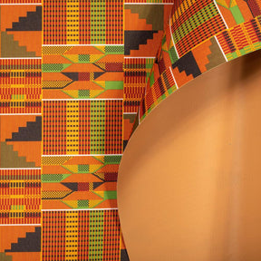 Ottertex Waterproof Canvas Kente Print Fabric SV577618 Orange Image A4