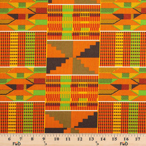 Ottertex Waterproof Canvas Kente Print Fabric SV577618 Orange Image A9