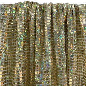 Hologram 8Mm Square Sequins Rod Pocket Curtains Light Gold 2