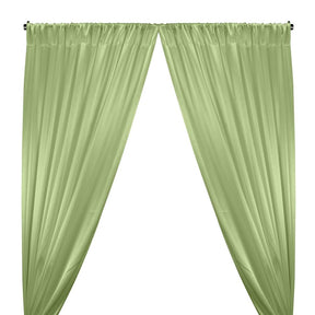Crepe Back Satin Rod Pocket Curtains Light Lime Green 1