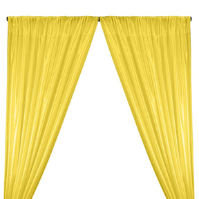 Poly China Silk Lining Rod Pocket Curtains Light Yellow 1
