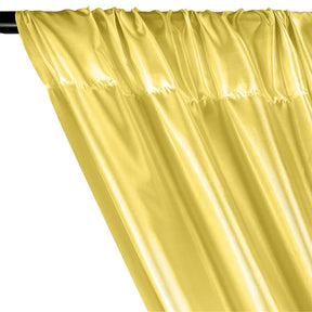 Poly China Silk Lining Rod Pocket Curtains Light Yellow 2