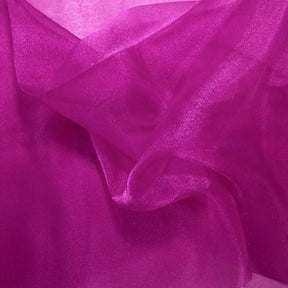 Crystal Organza Rod Pocket Curtains Magenta 3