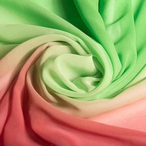 Chiffon Ombre Printed Fabric SV577580 Maroon To Green 1