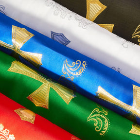 Clerical Cross Metallic Brocade Fabric Group