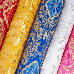 Floral Metallic Brocade Fabric Group Image