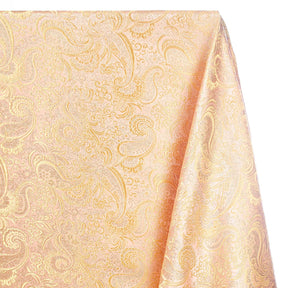 Gold Paisley Metallic Brocade Fabric SV578212 Peach / Gold 1