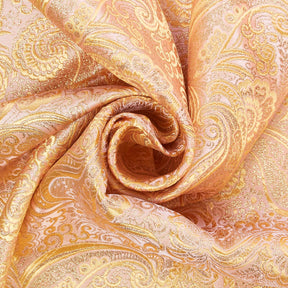 Gold Paisley Metallic Brocade Fabric SV578212 Peach / Gold 2