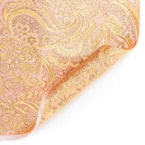 Gold Paisley Metallic Brocade Fabric SV578212 Peach / Gold 3