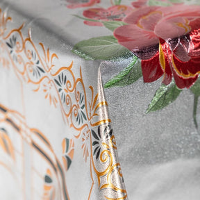 Rose Metallic Oilcloth Fabric SV578097 Silver 1