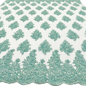 Spruce Bridal Lace Beaded Fabric SV570618 Mint 5