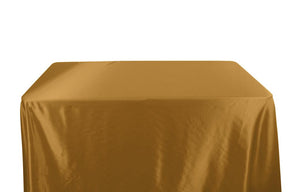 Charmeuse Satin 6 Feet Banquet Table Covers Mist Gold 1