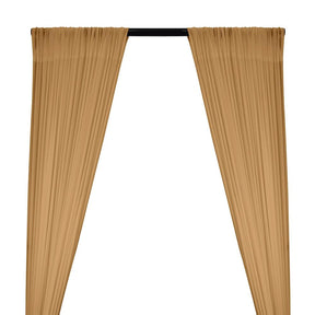 Power Mesh Rod Pocket Curtains Mist Gold 1