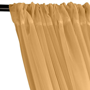 Sheer Voile Rod Pocket Curtains Mist Gold 2