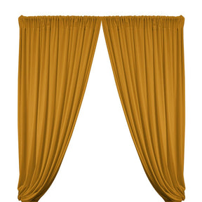 Stretch Velvet Rod Pocket Curtains Mustard 1