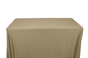 Matte Milliskin Tricot 6 Feet Banquet Table Covers Natural 1