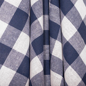 Gingham 1 Inch Check Yarn Dyed Broadcloth Fabric SV577538 Navy Blue Image A4