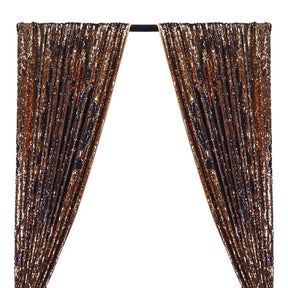 Two Sided Reversible Sequins Rod Pocket Curtains Navy Champagne 1