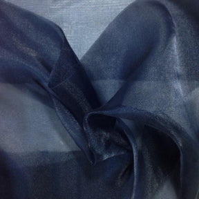 Crystal Organza Rod Pocket Curtains Navy Blue 3