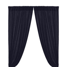 Micro Velvet Rod Pocket Curtains Navy Blue 1