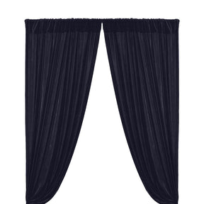 Micro Velvet Rod Pocket Curtains Navy Blue 1