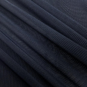 Power Mesh Rod Pocket Curtains Navy Blue 3