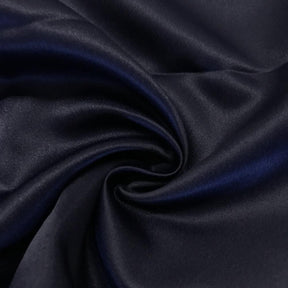 Matte Satin Peau De Soie Rod Pocket Curtains Navy Blue 3