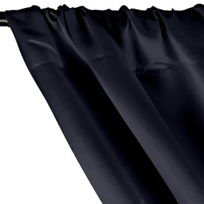 Matte Satin Peau De Soie Rod Pocket Curtains Navy Blue 2