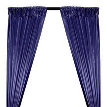 Tissue Lame Rod Pocket Curtains Navy Blue 1