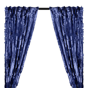 Paillette Circle Sequins Rod Pocket Curtains Navy 1