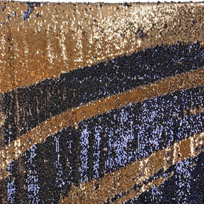 Two Sided Reversible Sequins Rod Pocket Curtains Navy Champagne 3