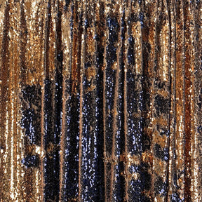 Two Sided Reversible Sequins Rod Pocket Curtains Navy Champagne 2
