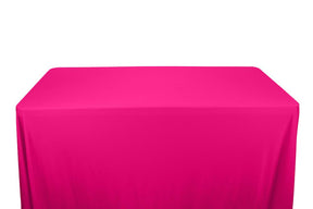 Shiny Spandex Milliskin Tricot 8 Feet Banquet Table Covers Neon Fuchsia 1