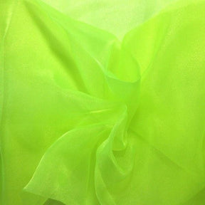 Crystal Organza Rod Pocket Curtains Neon Green 3