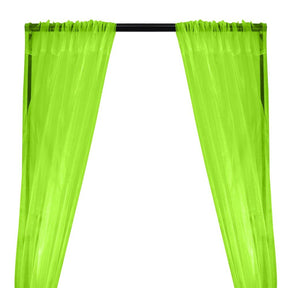 Crystal Organza Rod Pocket Curtains Neon Green 1