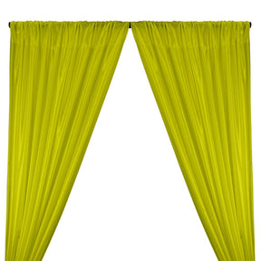 Poly China Silk Lining Rod Pocket Curtains Neon Lime Green 1