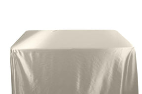 Stretch Charmeuse Satin 6 Feet Banquet Table Covers Off White 1