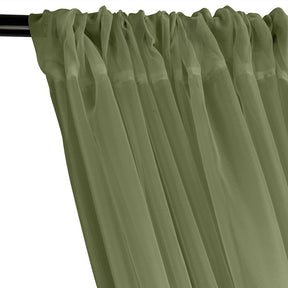 Sheer Voile Rod Pocket Curtains Olive 2