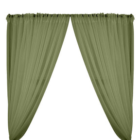 Sheer Voile Rod Pocket Curtains Olive 1