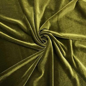 Stretch Velvet Rod Pocket Curtains Olive 3