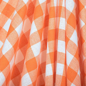 Gingham 1 Inch Check Yarn Dyed Broadcloth Fabric SV577535 Orange / White Image A4