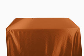 Charmeuse Satin 6 Feet Banquet Table Covers Orange 1