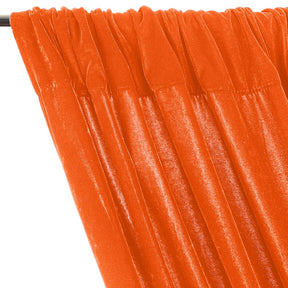 Micro Velvet Rod Pocket Curtains Orange 2