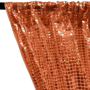 Hologram 8Mm Square Sequins Rod Pocket Curtains Orange 2
