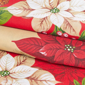 Poinsettia Print Broadcloth Fabric Group