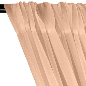 Crushed Sheer Voile Rod Pocket Curtains Peach 2